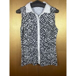 J.McLaughlin sleeveless printed polo shirt size M